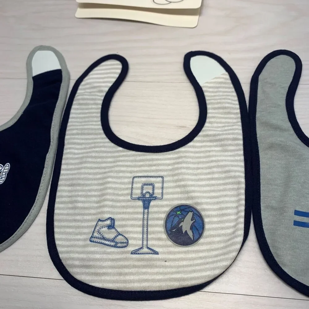 NBA Timberwolves Basketball Unisex Baby Bib Infant Newborn 3 Piece Set One Size